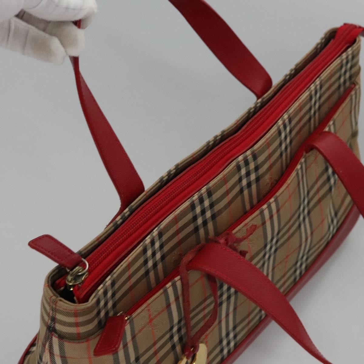 Burberry Nova Check Nova Check Canvas And Leather Beige Canvas Handbag (Pre-Owned)