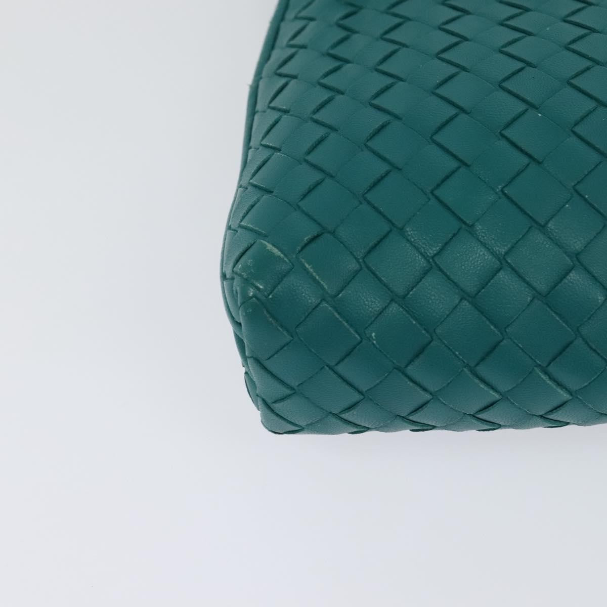 Bottega Veneta Double Compartment Pillow Intrecciato Nappa Green Leather Crossbody Bag Bag (Pre-Owned)