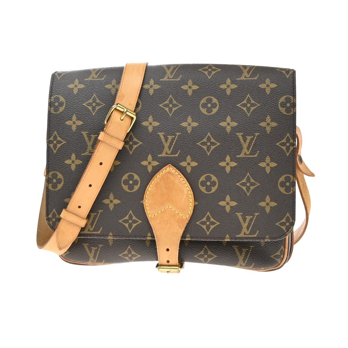 Louis Vuitton Cartouchiere Monogram Canvas Brown Canvas Handbag (Pre-Owned)