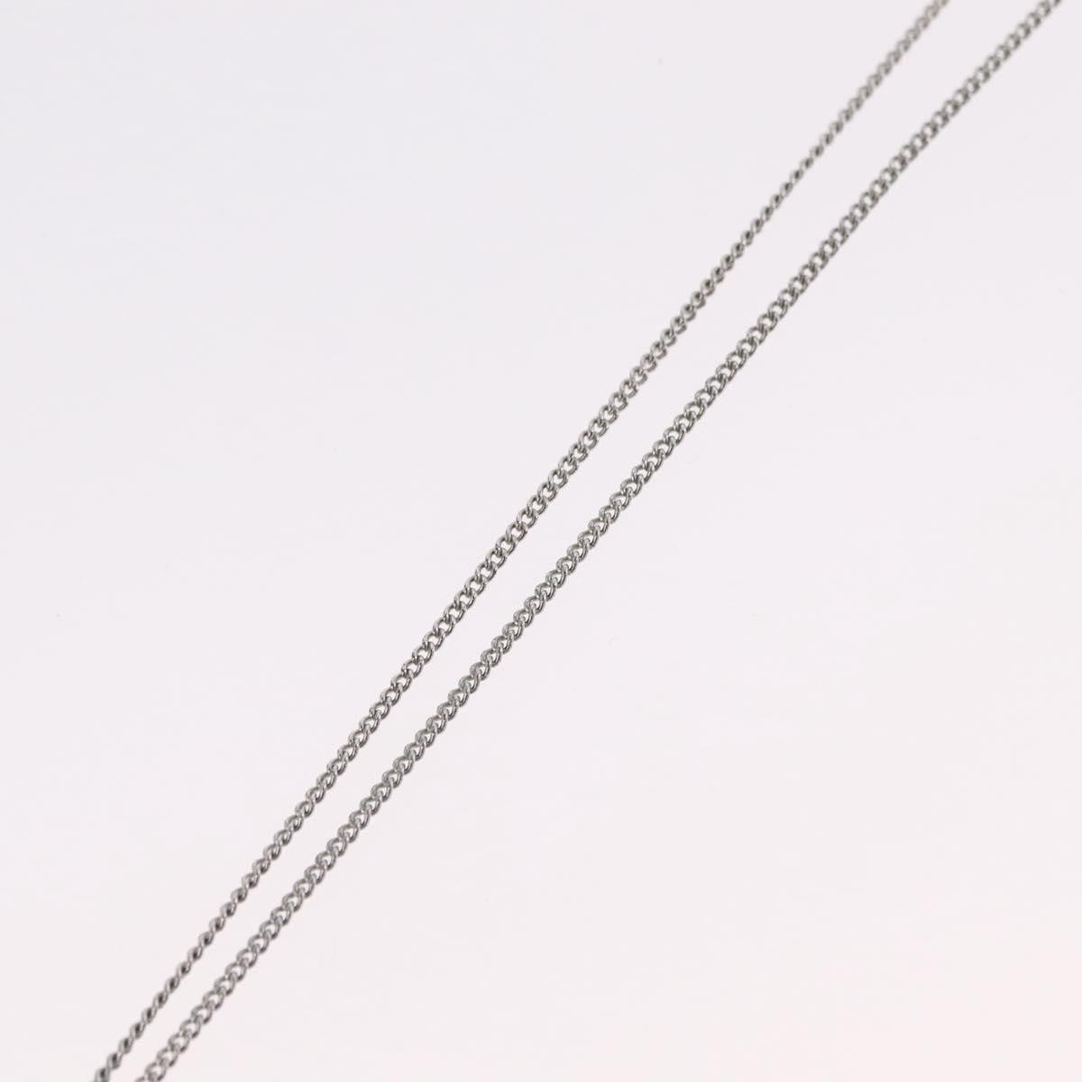 Christian Dior Vintage Logo Pendant Metal Silver Metal Necklace Jewelry (Pre-Owned)