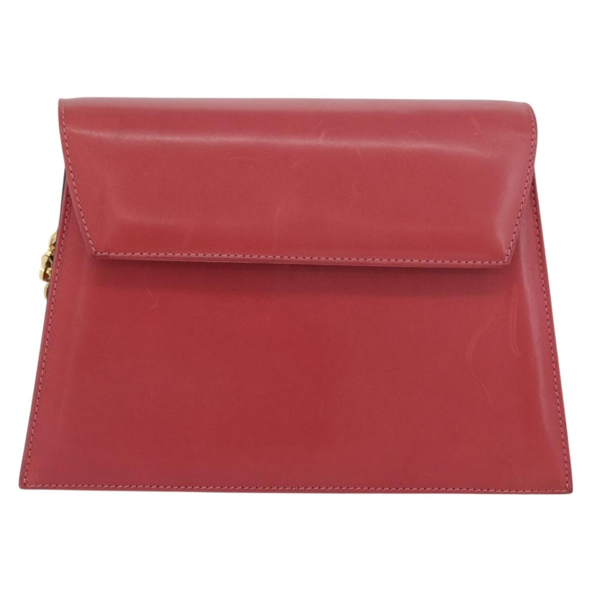 Salvatore Ferragamo Vintage Chain Leather Pink Leather Shoulder Bag Bag (Pre-Owned)