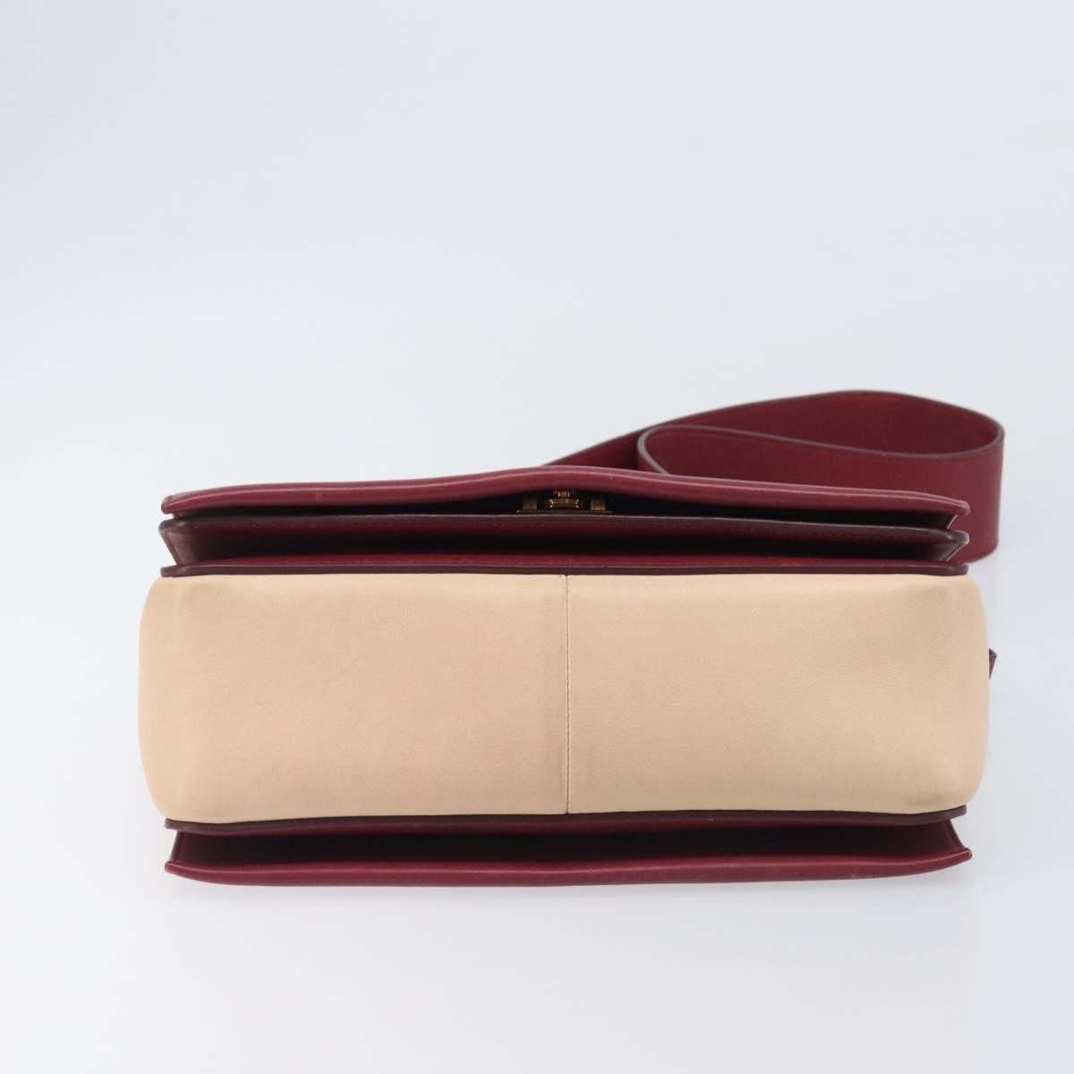 Celine Frame Leather Beige Leather Shoulder Bag Bag (Pre-Owned)