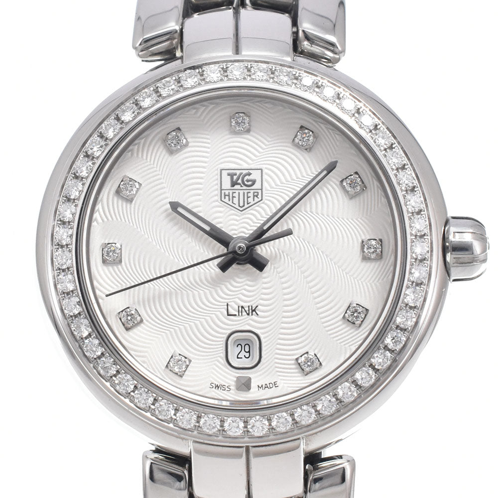 Tag Heuer Link Quartz Stainless Steel With Diamond Bezel And Markers Watch (Pre-Owned)