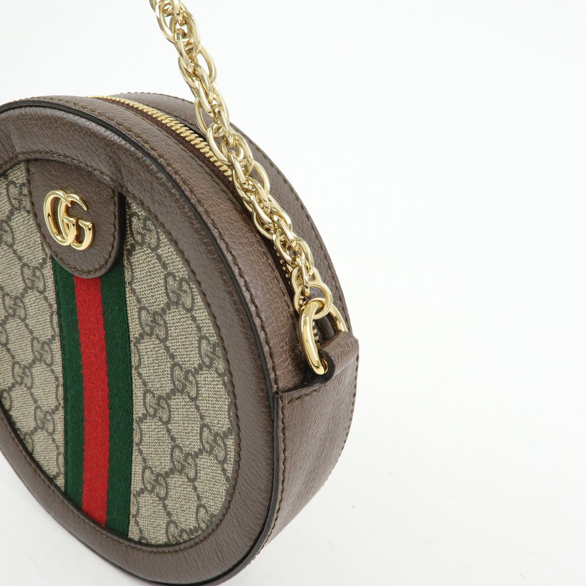 Gucci Ophidia Round Gg Coated Canvas Beige Canvas Shoulder Bag Bag (Pre-Owned)