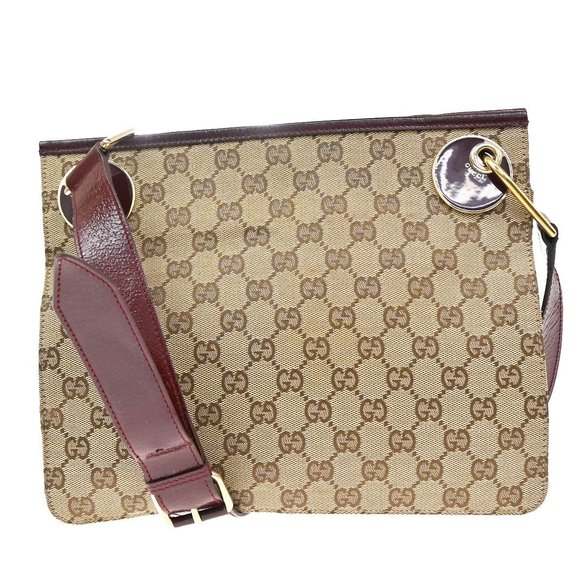 Gucci Crossbody Canvas Beige Canvas Shoulder Bag Bag (Pre-Owned)