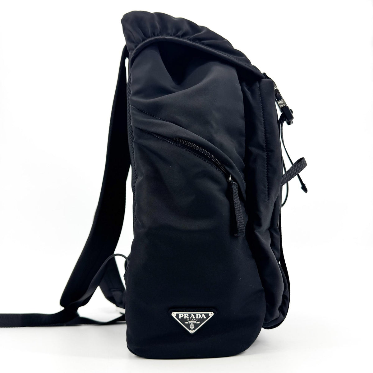 Prada Double Buckle Tessuto Black Nylon Backpack Bag (Pre-Owned)