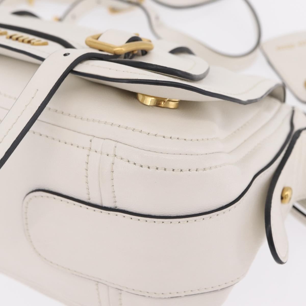 Miu Miu Grace Lux Leather White Leather Shoulder Bag Bag (Pre-Owned)