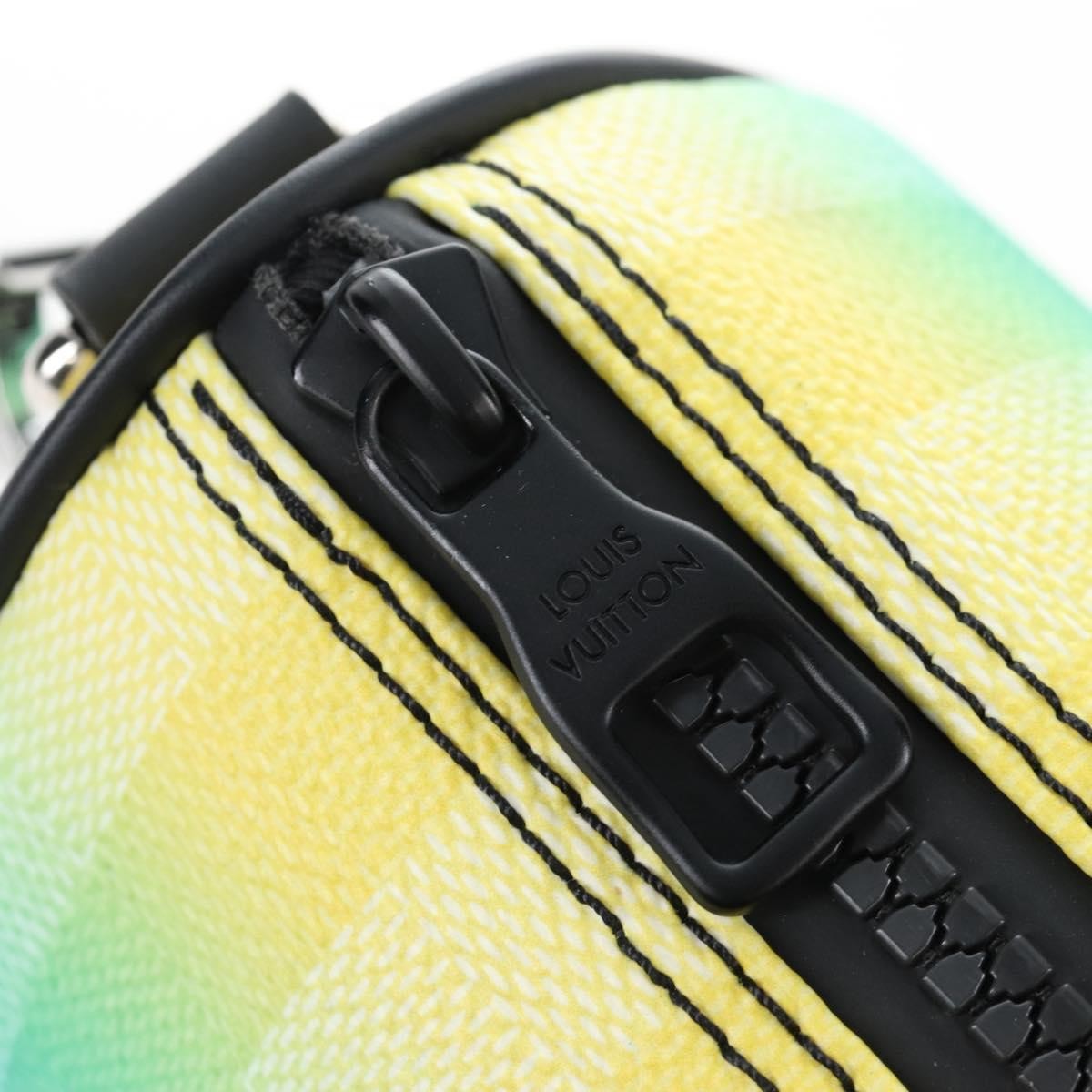 Louis Vuitton Keepall Bandouliere Limited Edition Gradient Damier Stripes Green Leather Travel Bag Bag (Pre-Owned)