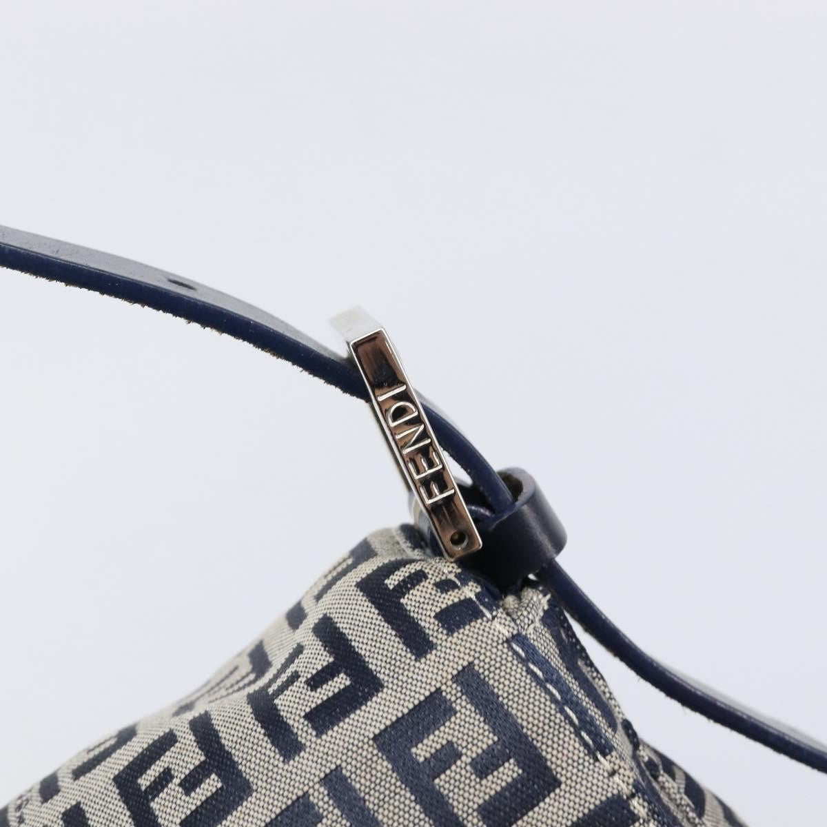 Fendi Zucchino Canvas Mamma Baguette Canvas Navy Canvas Shoulder Bag Bag (Pre-Owned)