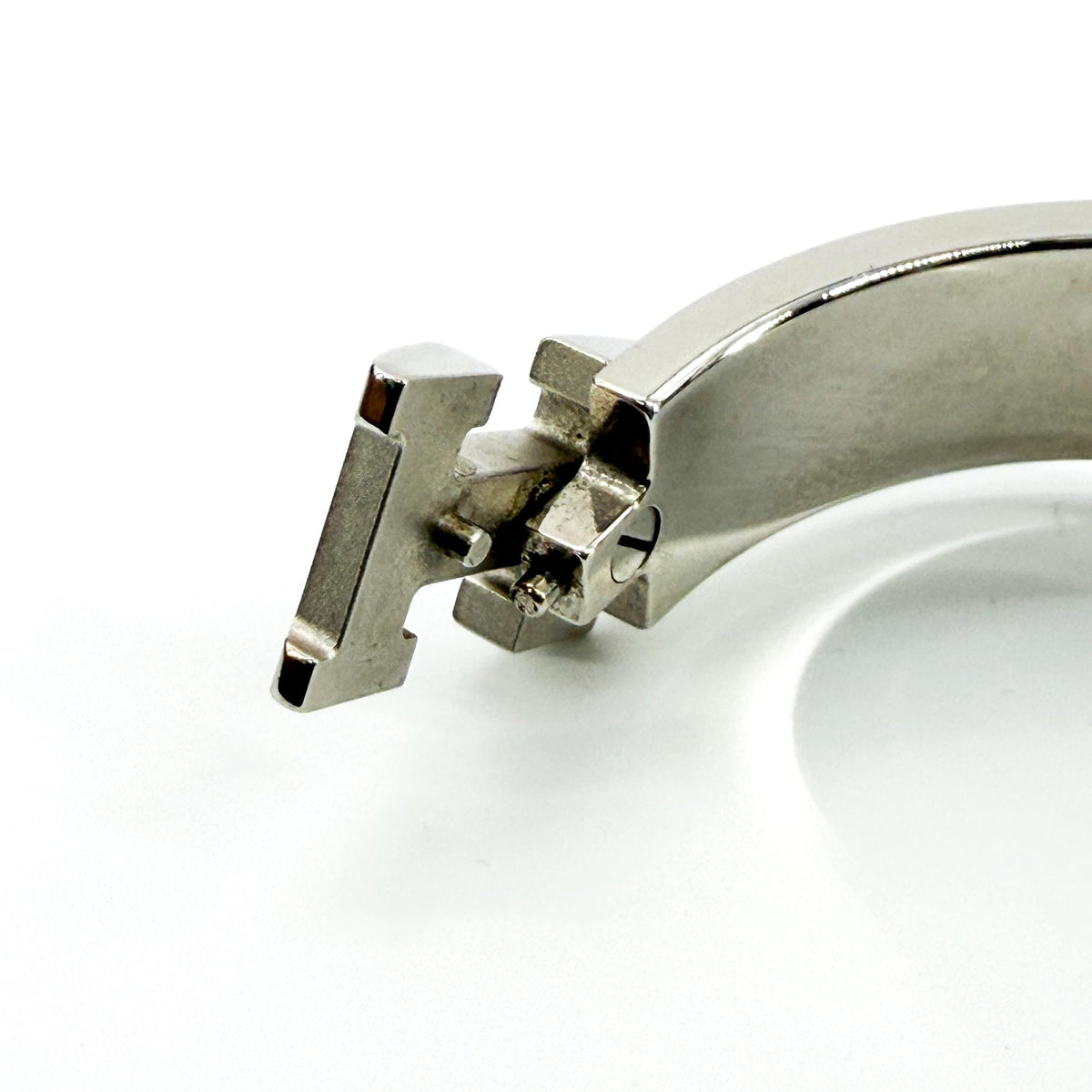 Hermes Clic H Enamel Brown Silver Bracelet Jewelry (Pre-Owned)