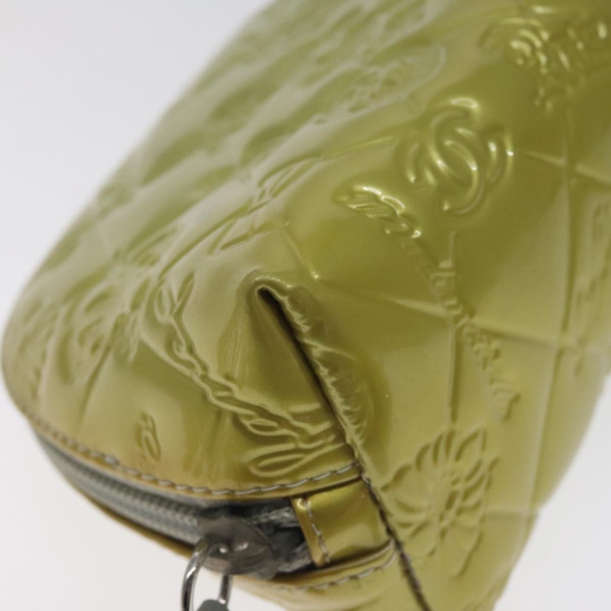 Chanel Vintage Toiletry Patent Leather Silver Other Clutche & Pouche Bag (Pre-Owned)