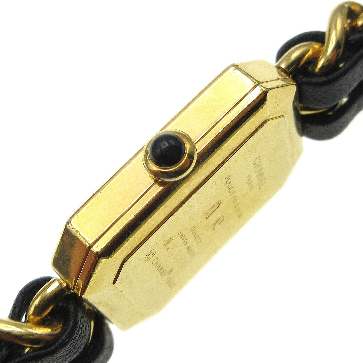 Chanel Premiere Rock Quartz Plated Metal And Leather Watch (Pre-Owned)