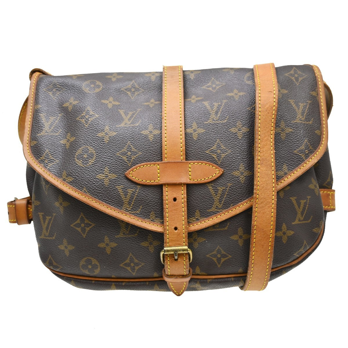 Louis Vuitton Saumur Canvas Brown Canvas Shoulder Bag Bag (Pre-Owned)