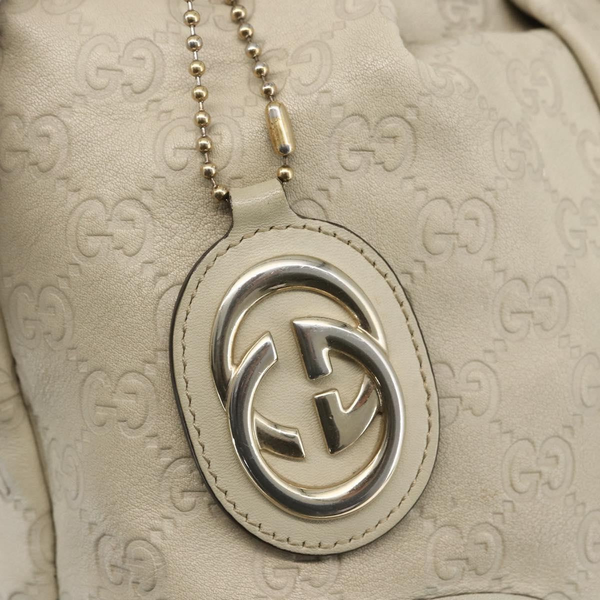 Gucci Sukey Top Handle Satchel Guccissima Leather Ecru Leather Handbag (Pre-Owned)