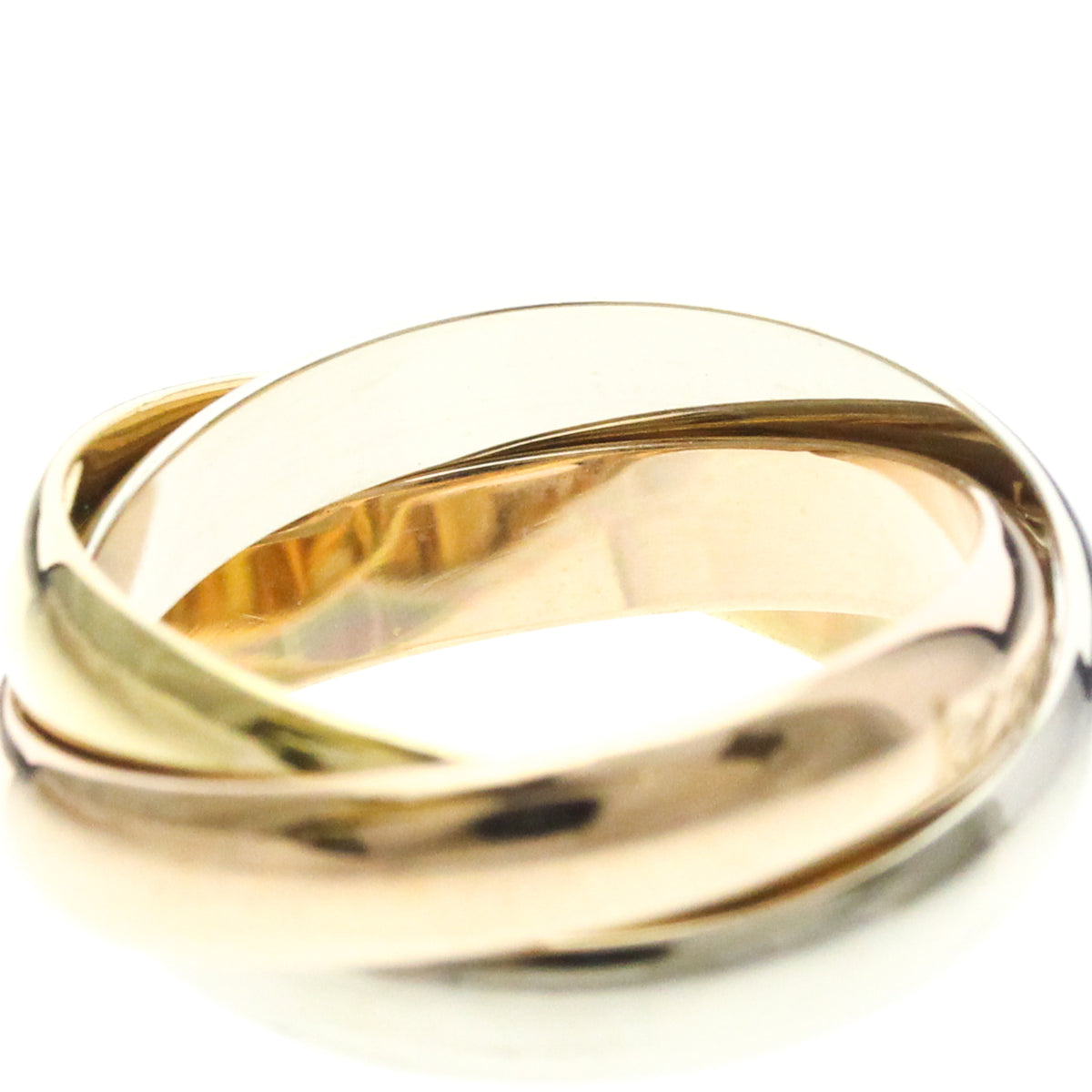 Cartier Trinity 18K Tricolor Gold Gold Gold Ring Jewelry (Pre-Owned)