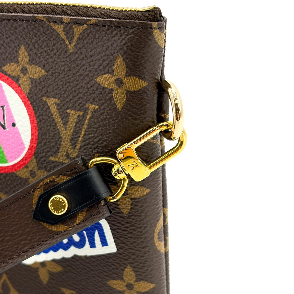 Louis Vuitton City Pouch Limited Edition Patches Monogram Canvas Brown Canvas Clutche & Pouche Bag (Pre-Owned)