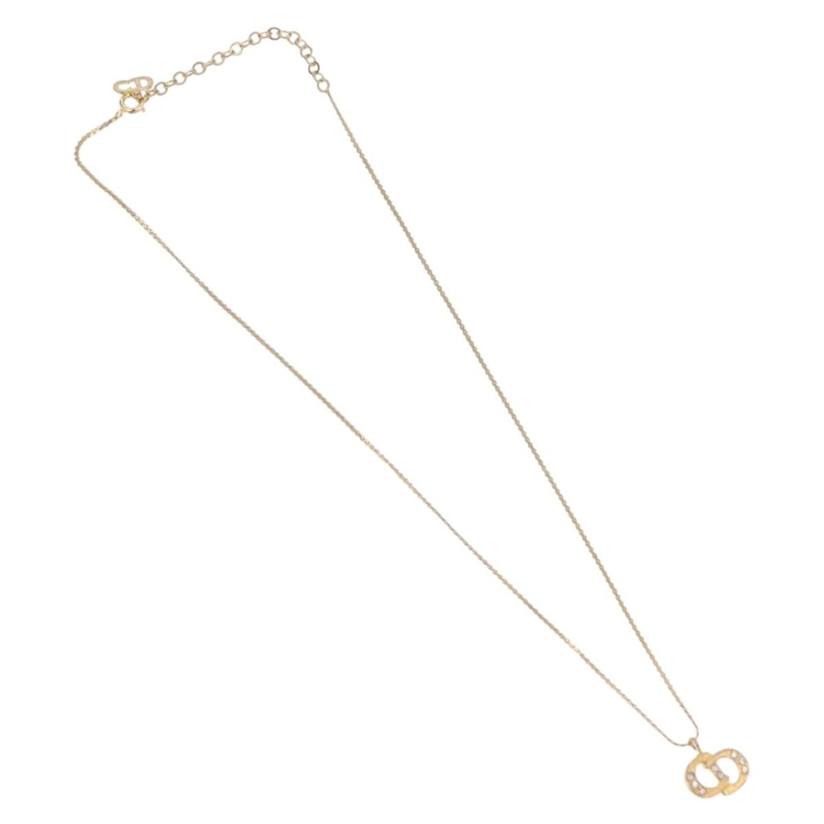 Christian Dior Cd Pendant Metal Gold Metal Necklace Jewelry (Pre-Owned)