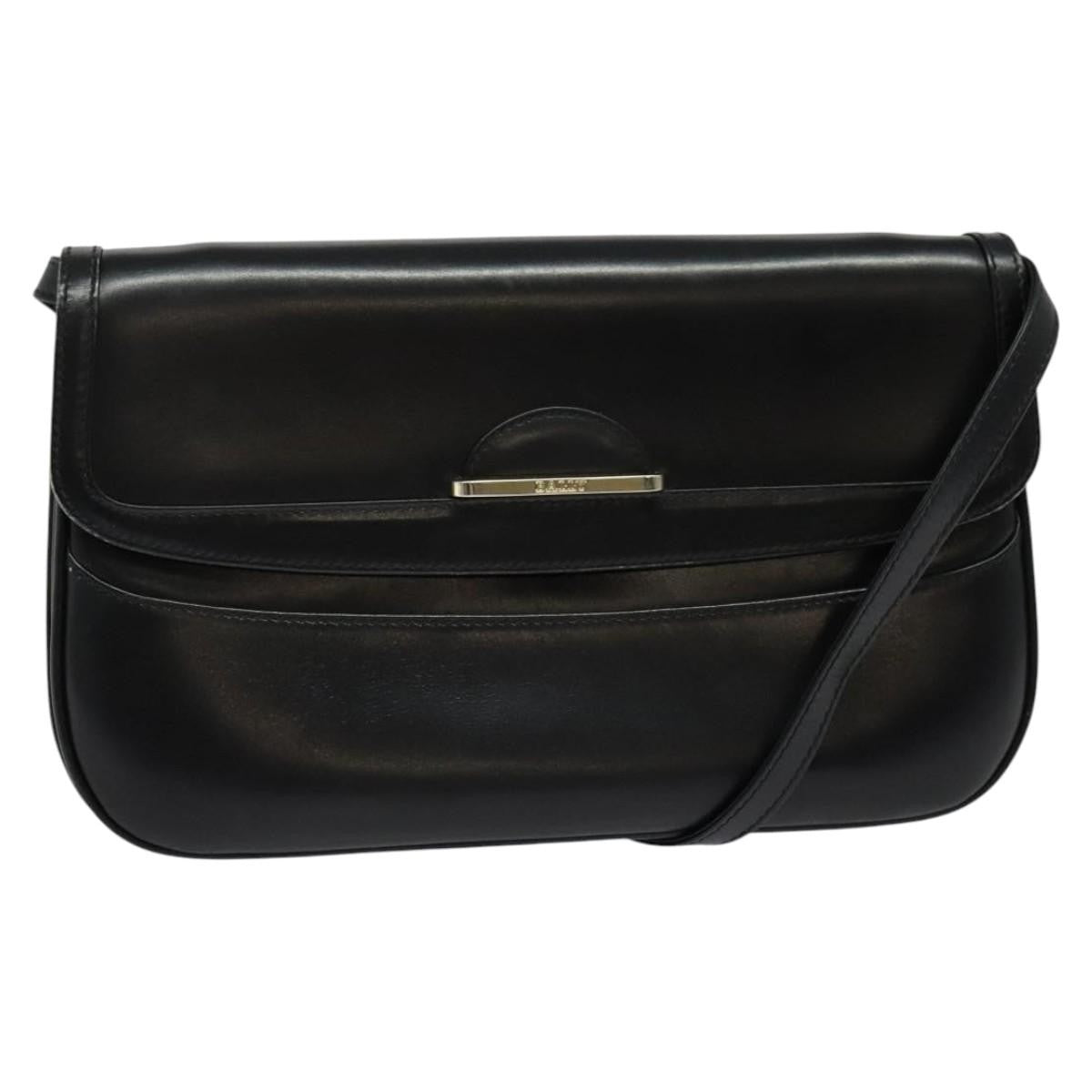 Bally Vintage Leather Black Leather Shoulder Bag Bag (Pre-Owned)