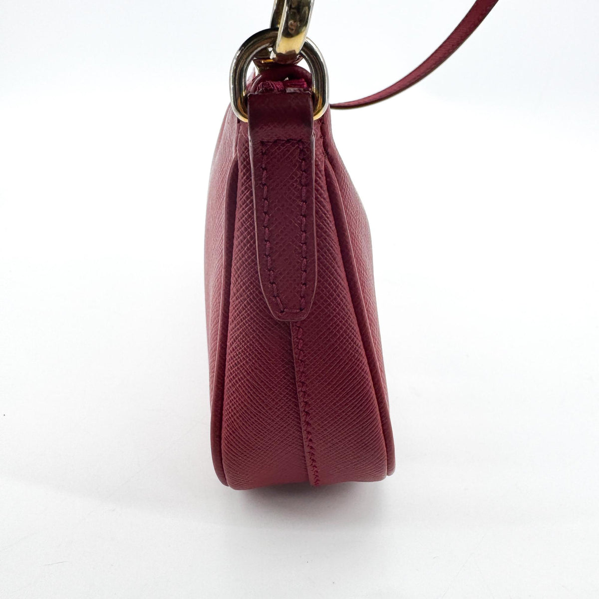 Prada Zip Saffiano Leather Red Leather Shoulder Bag Bag (Pre-Owned)