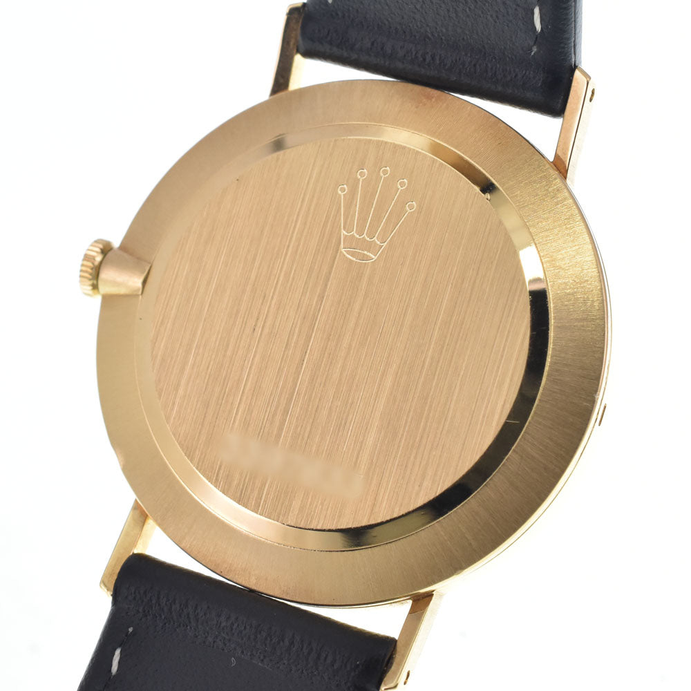 Rolex Cellini Round Quartz Yellow Gold And Alligator Watch (Pre-Owned)
