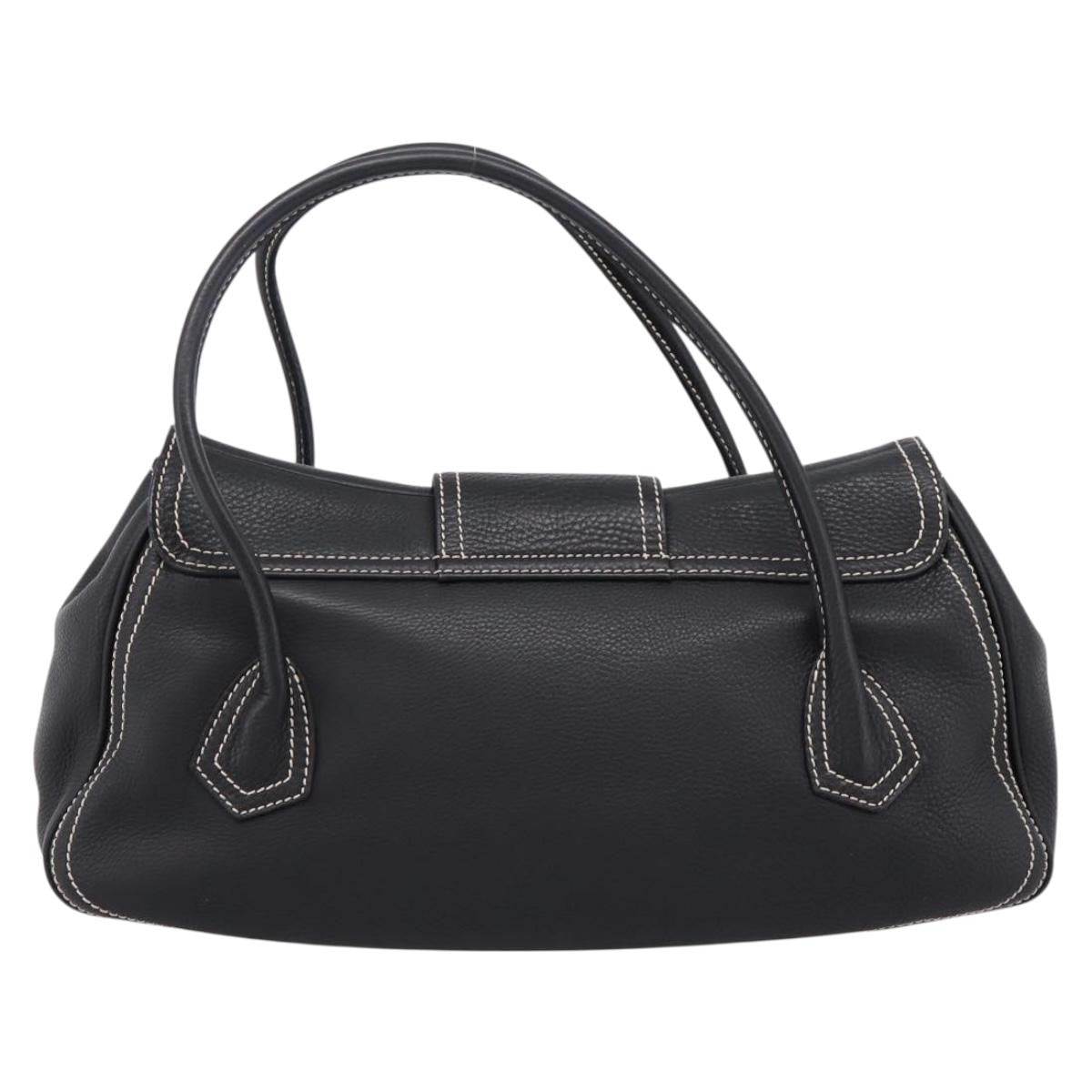 Celine Shoulder Leather Black Leather Shoulder Bag Bag (Pre-Owned)
