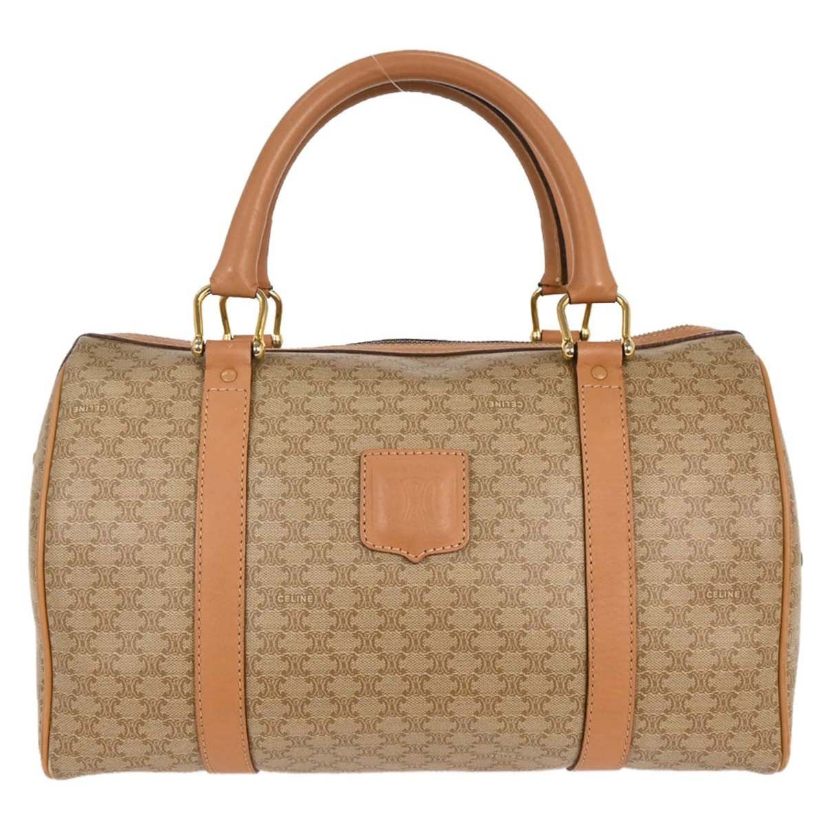 Celine Vintage Duffle Canvas And Leather Beige Pvc Travel Bag Bag (Pre-Owned)