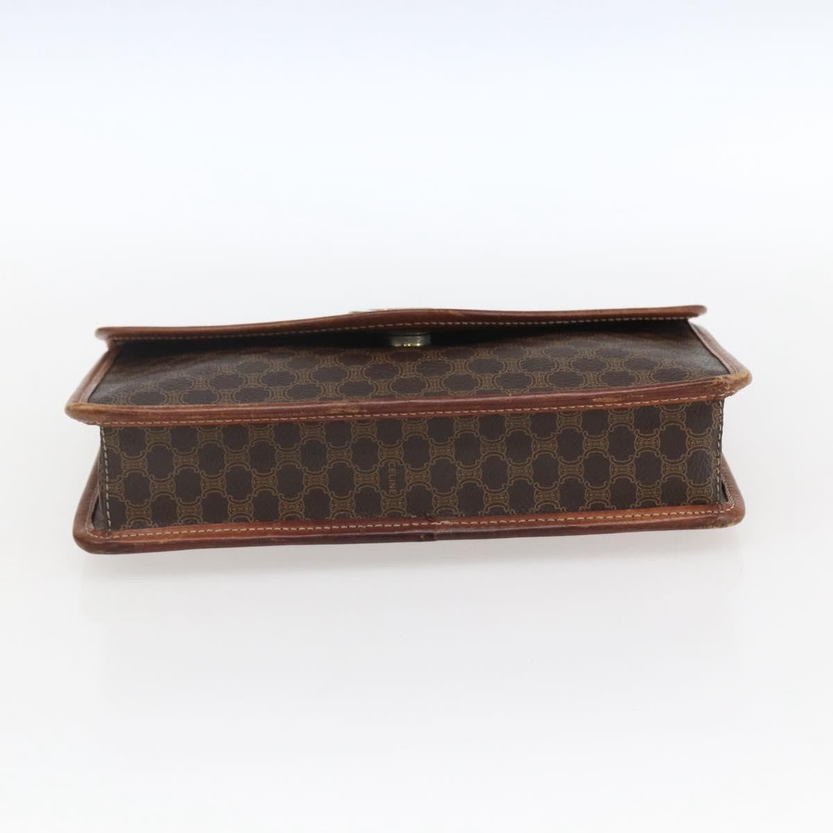 Celine Circle Logo Macadam Canvas And Leather Brown Canvas Clutche & Pouche Bag (Pre-Owned)
