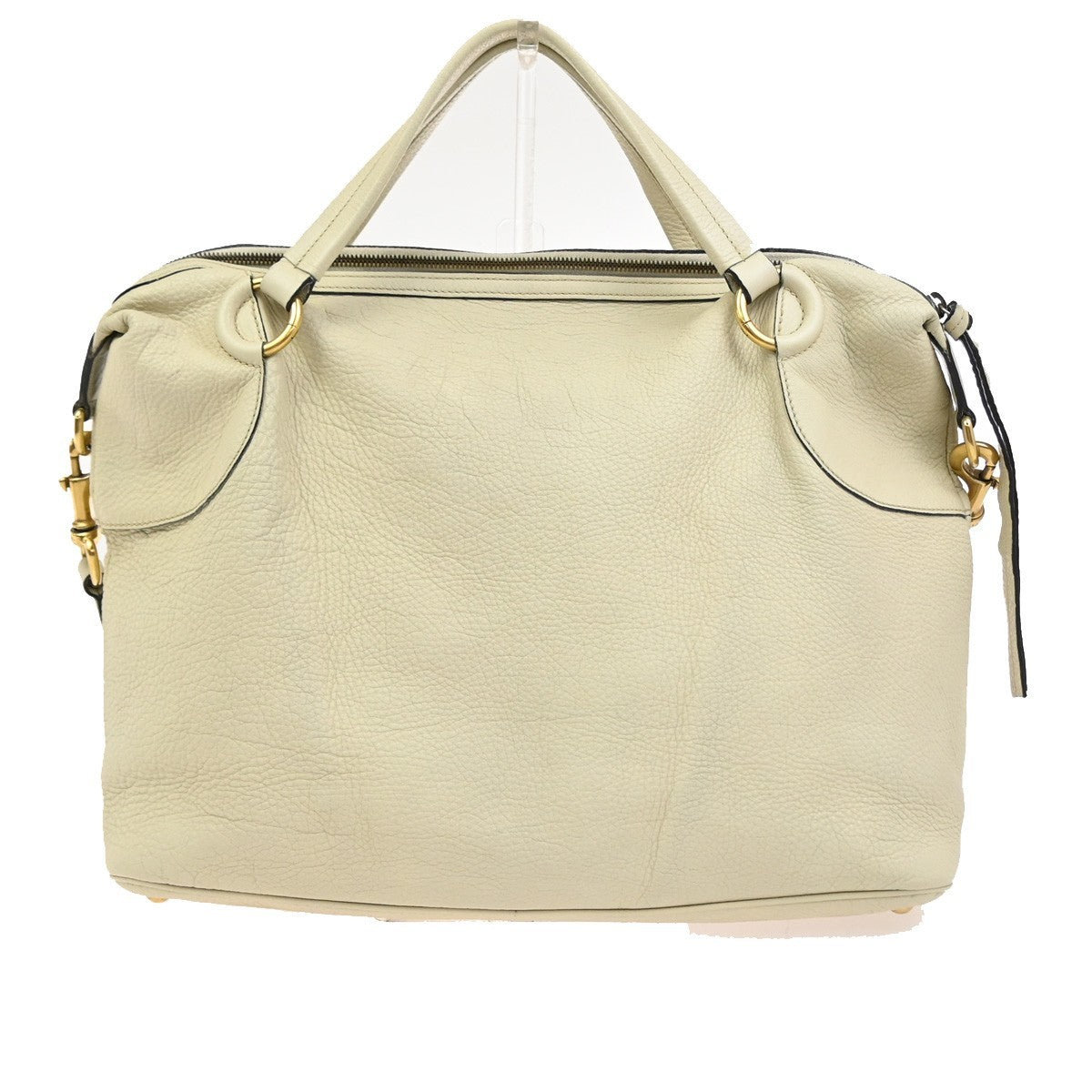 Gucci Twill Satchel Leather White Leather Shoulder Bag Bag (Pre-Owned)