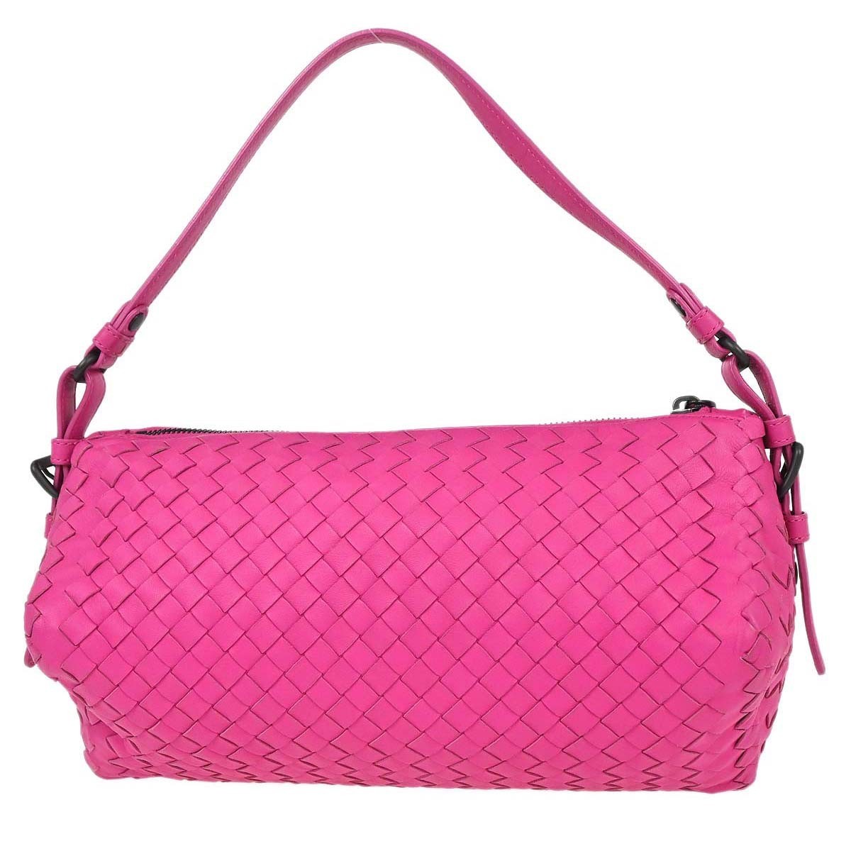 Bottega Veneta Intrecciato Leather Pink Leather Handbag (Pre-Owned)
