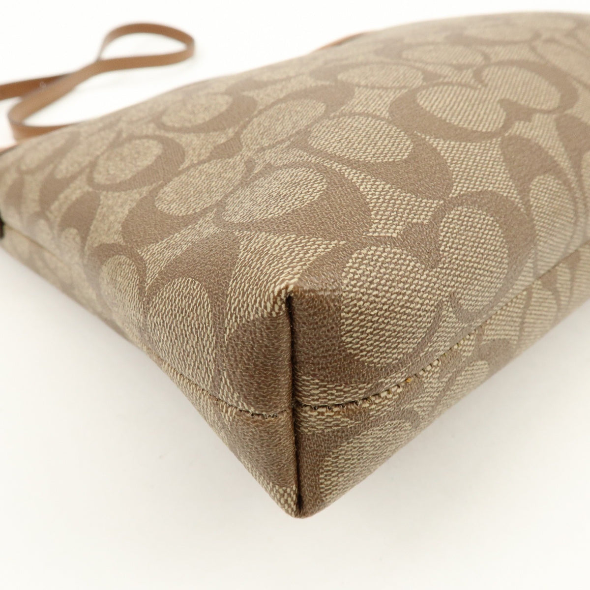 Coach Shoulder Canvas Brown Canvas Handbag (Pre-Owned)