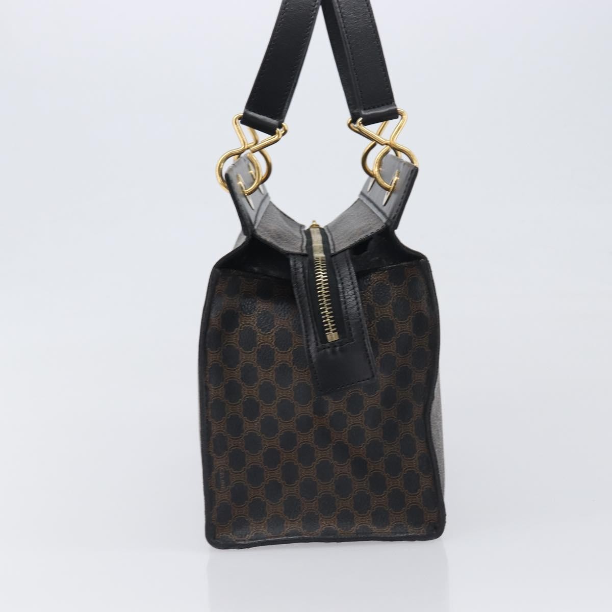Celine Vintage Macadam Canvas Black Pvc Tote Bag Bag (Pre-Owned)