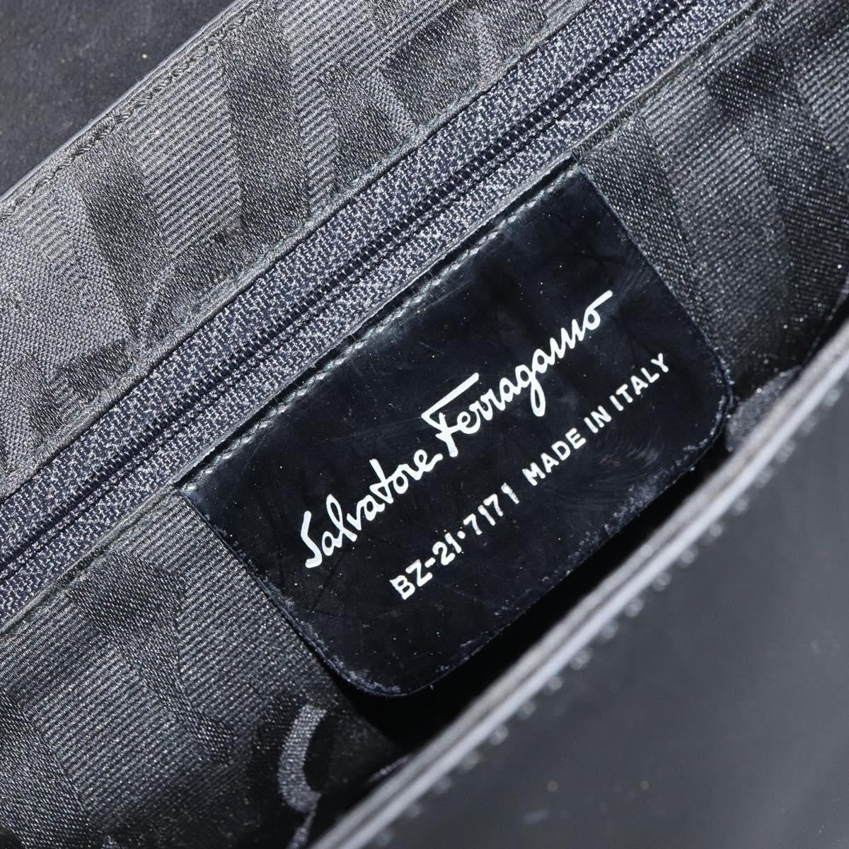 Salvatore Ferragamo Vala Leather Black Patent_Leather Shoulder Bag Bag (Pre-Owned)