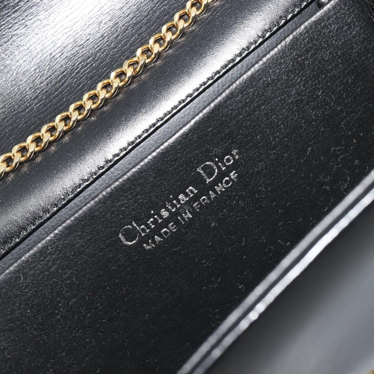 Christian Dior Vintage Clipper Closure Clutch With Logo Leather Black Leather Crossbody Bag Bag (Pre-Owned)