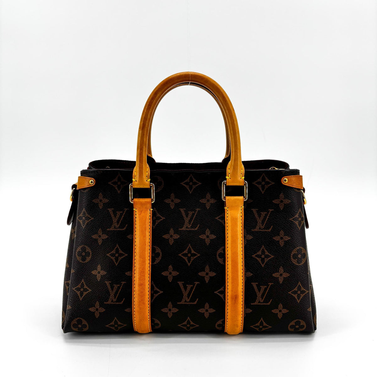 Louis Vuitton Soufflot Monogram Canvas With Leather Brown Canvas Tote Bag Bag (Pre-Owned)
