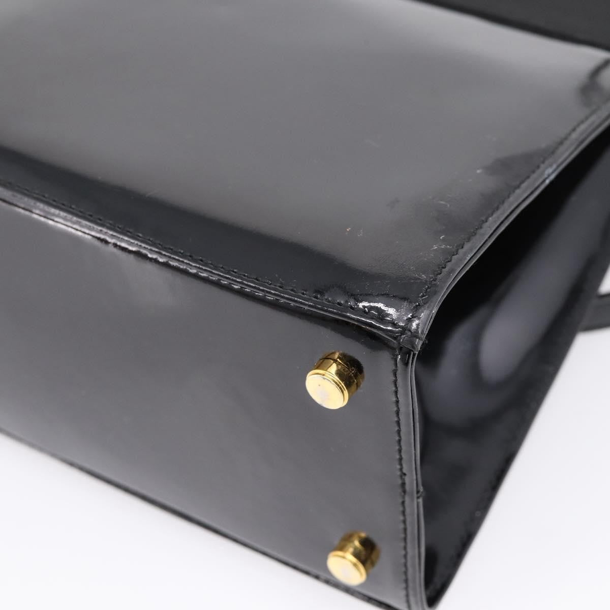 Salvatore Ferragamo Convertible Vara Bow Patent Leather Black Patent_Leather Handbag (Pre-Owned)