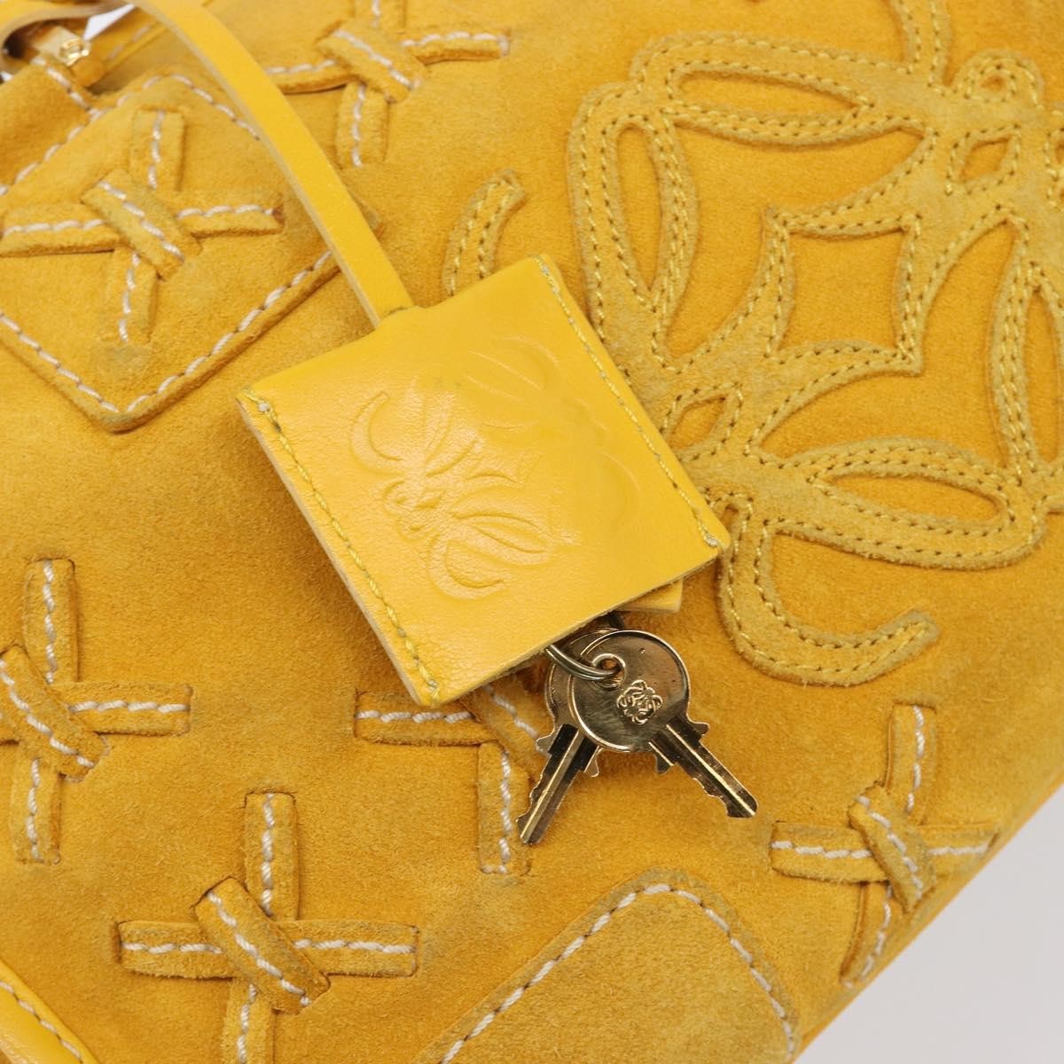 Loewe Amazona Suede Yellow Suede Handbag (Pre-Owned)