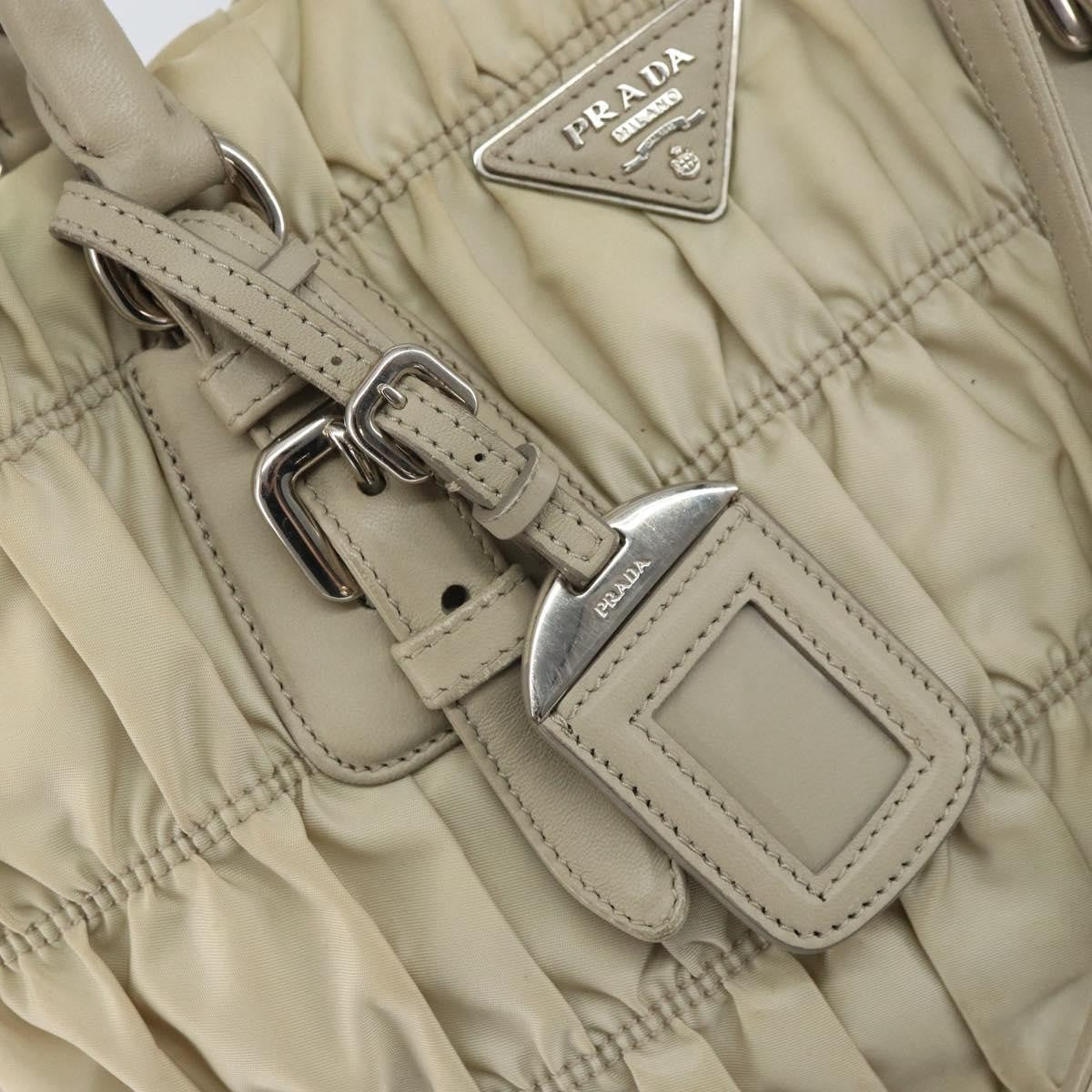 Prada Gaufre Convertible Tote Tessuto Beige Nylon Tote Bag Bag (Pre-Owned)