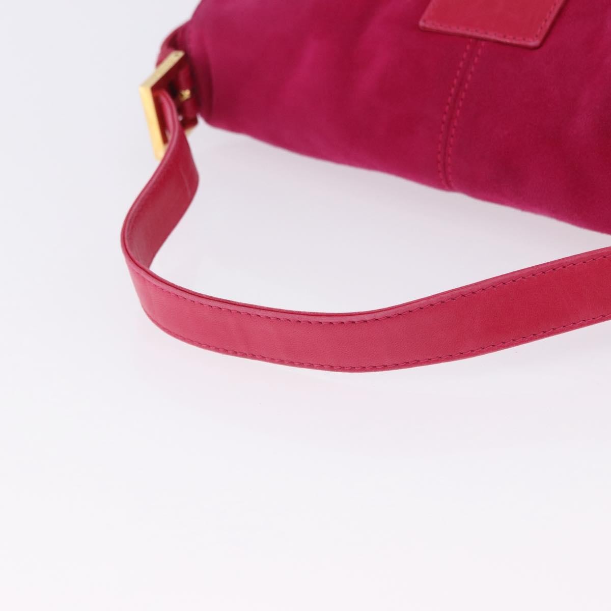 Fendi Baguette Leather Pink Suede Handbag (Pre-Owned)
