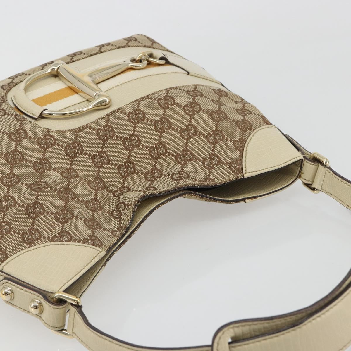 Gucci Hasler Hobo Gg Canvas Beige Canvas Shoulder Bag Bag (Pre-Owned)
