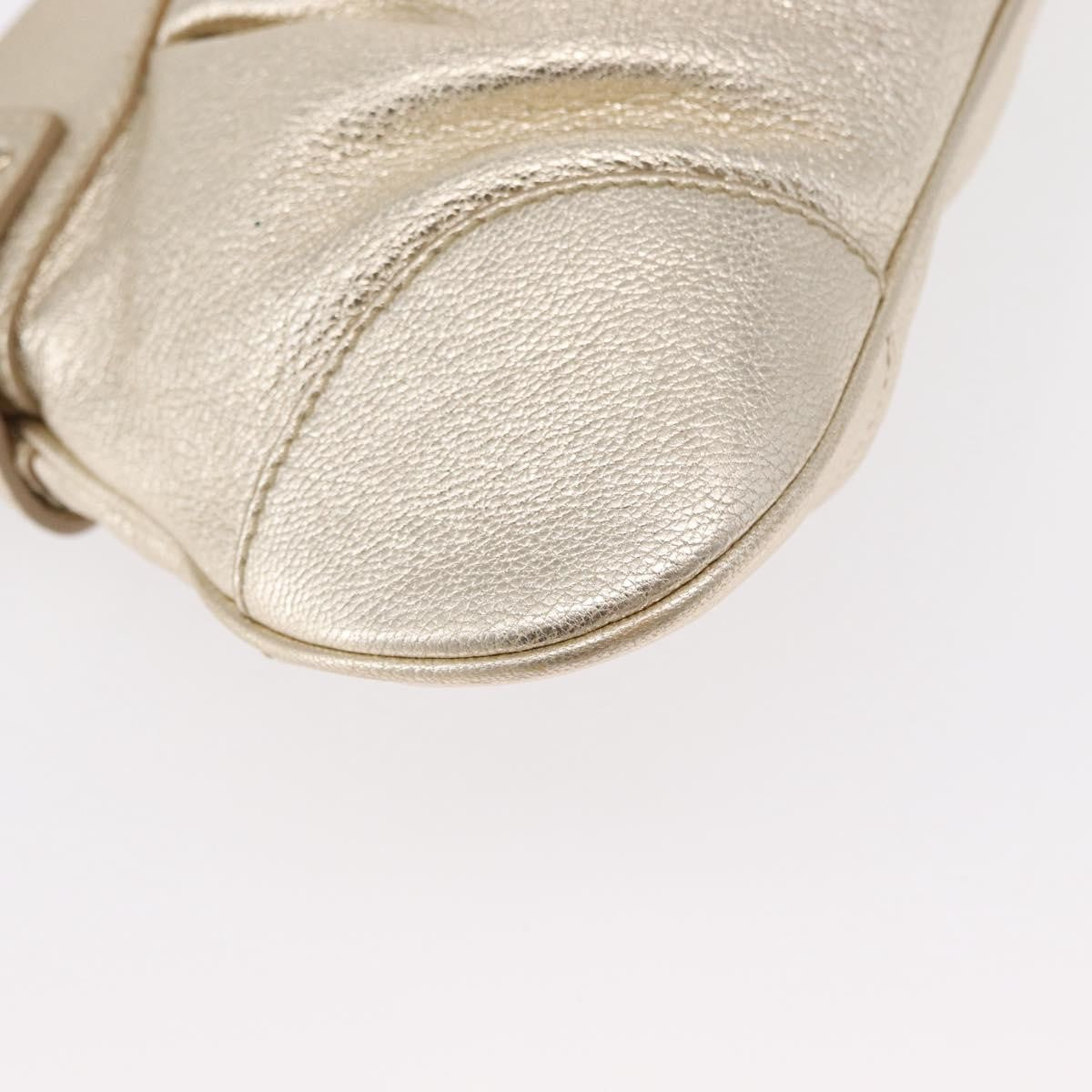 Salvatore Ferragamo Gancini Leather Gold Leather Shoulder Bag Bag (Pre-Owned)