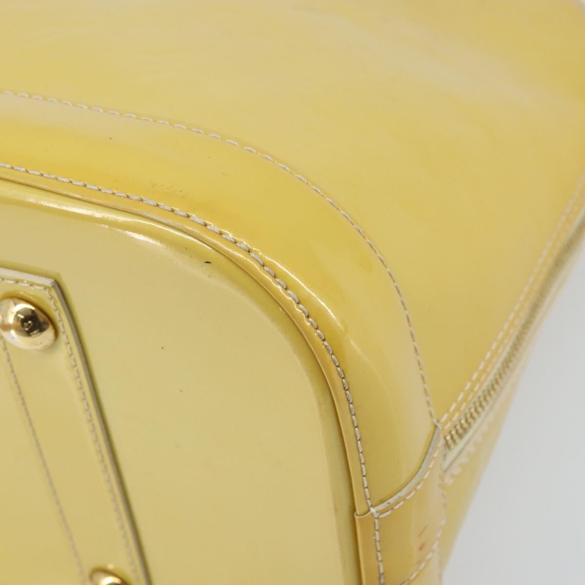 Louis Vuitton Alma Monogram Vernis Yellow Patent_Leather Handbag (Pre-Owned)