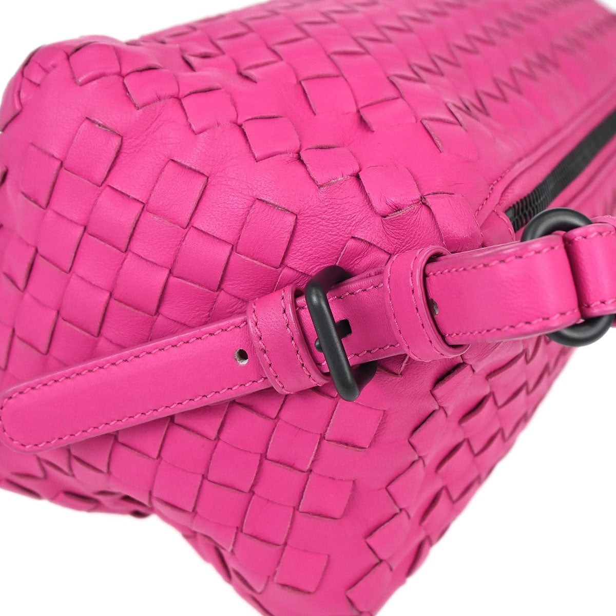 Bottega Veneta Intrecciato Leather Pink Leather Handbag (Pre-Owned)