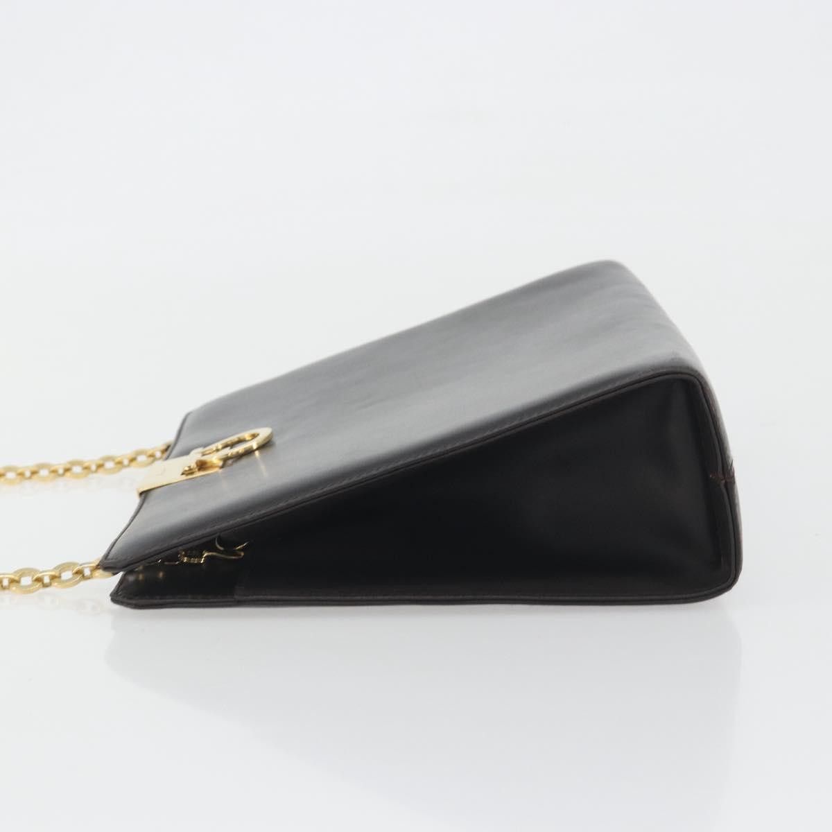 Salvatore Ferragamo Vintage Gancini Chain Leather Brown Leather Shoulder Bag Bag (Pre-Owned)