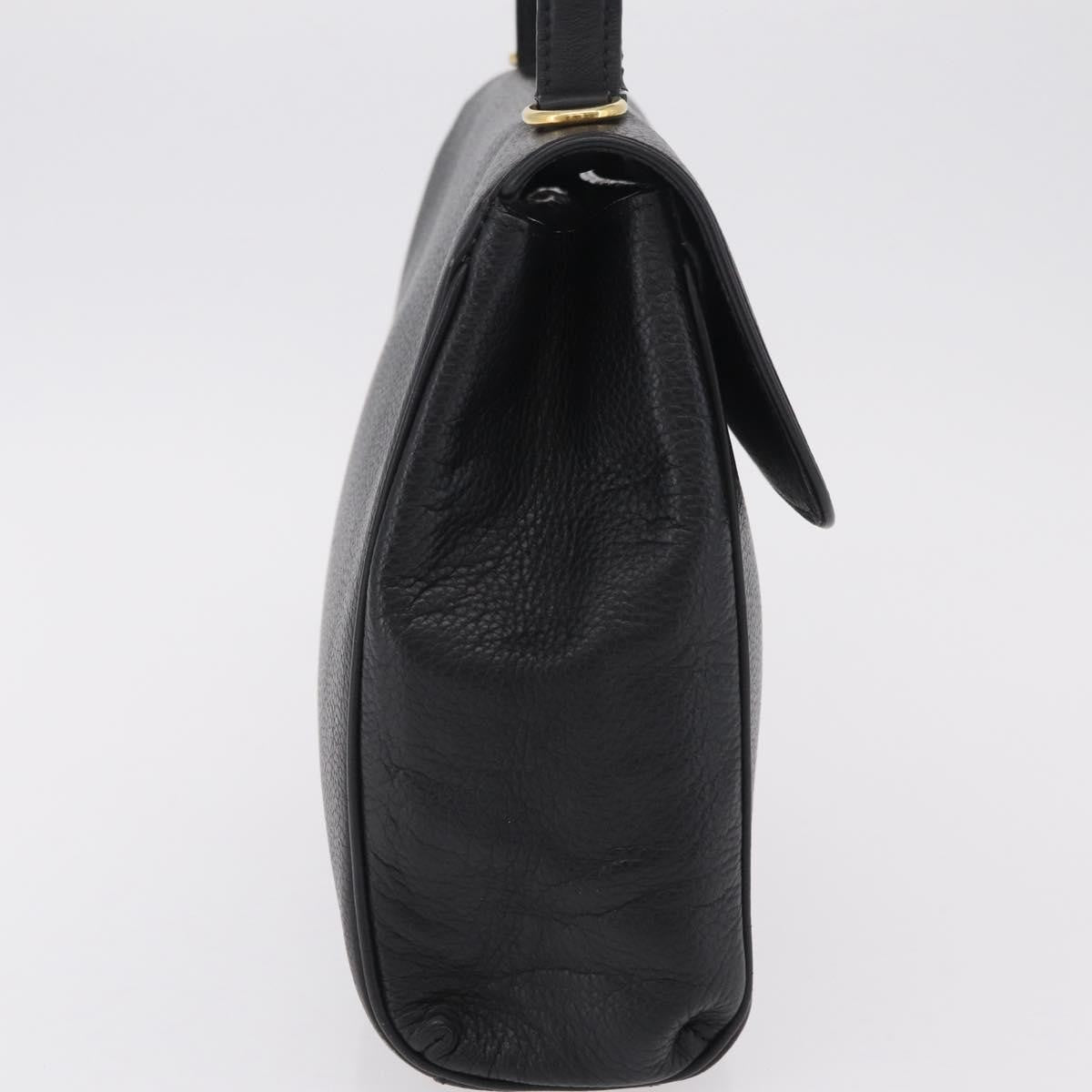 Celine Top Handle Leather Black Leather Handbag (Pre-Owned)