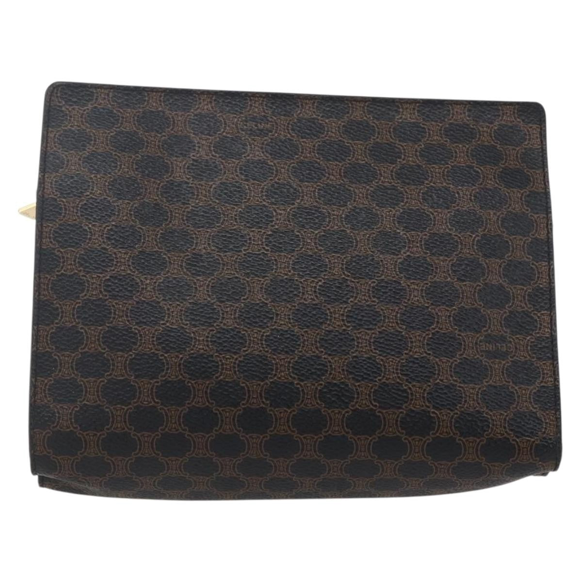Celine Vintage Macadam Canvas Black Canvas Shoulder Bag Bag (Pre-Owned)