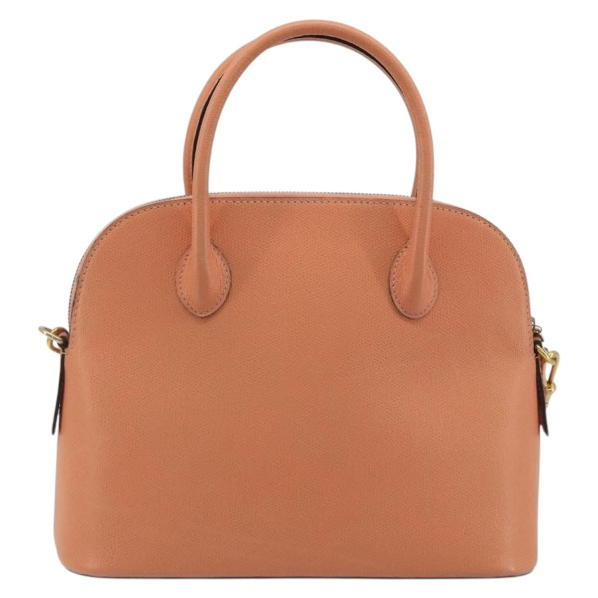 Celine Vintage Convertible Bowler Leather Orange Leather Handbag (Pre-Owned)
