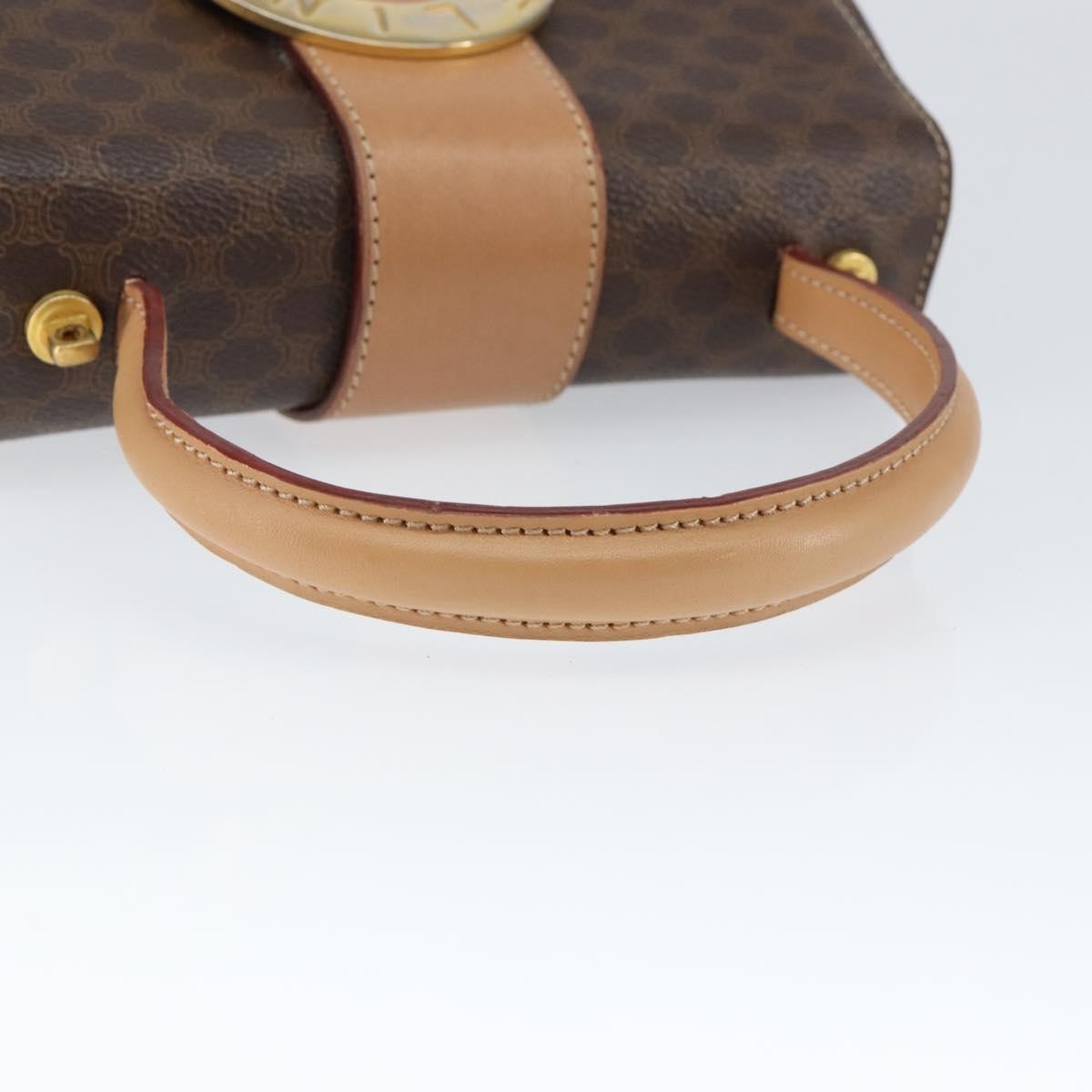 Celine Vintage Macadam Canvas Brown Pvc Handbag (Pre-Owned)