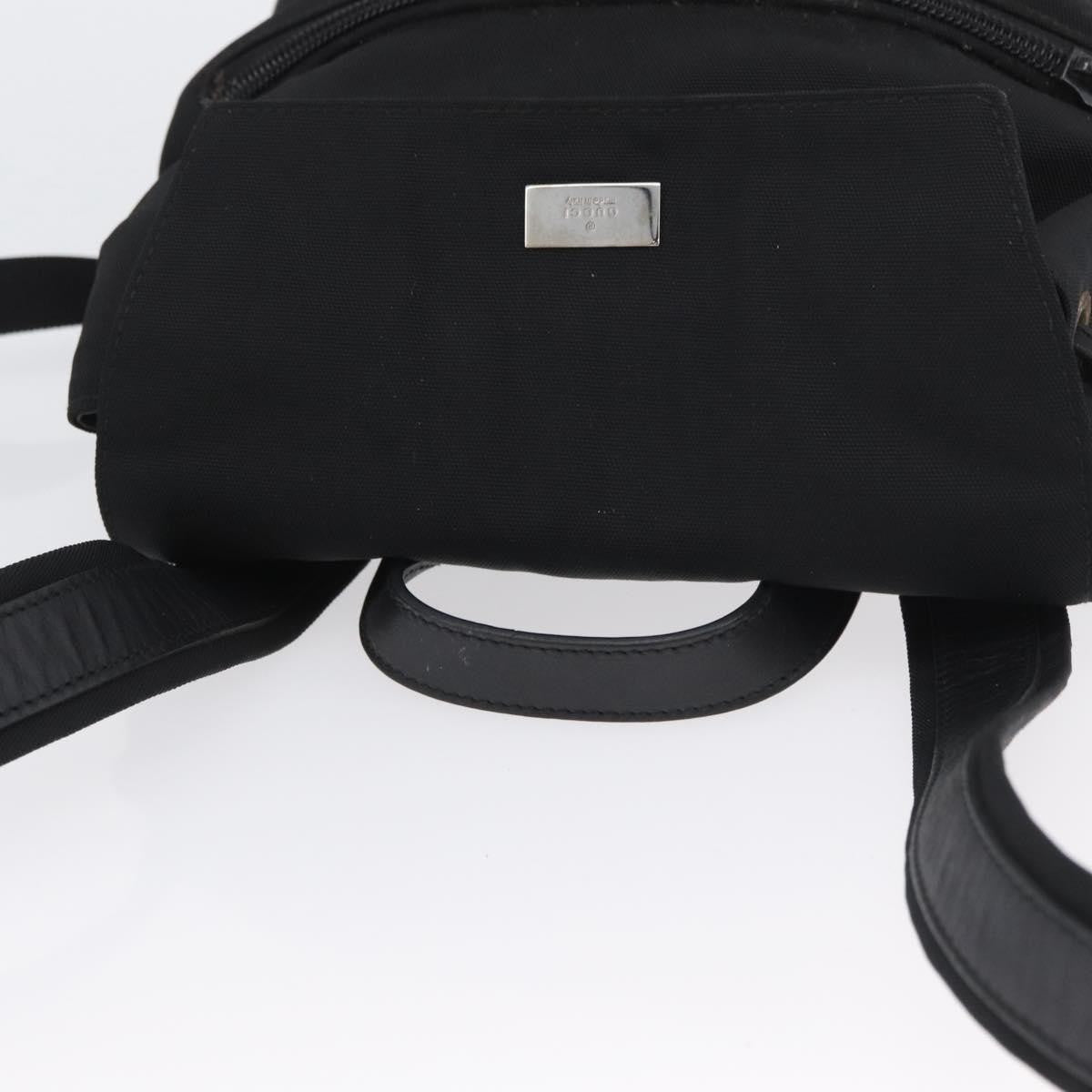 Gucci Vintage Flap Nylon Black Nylon Backpack Bag (Pre-Owned)