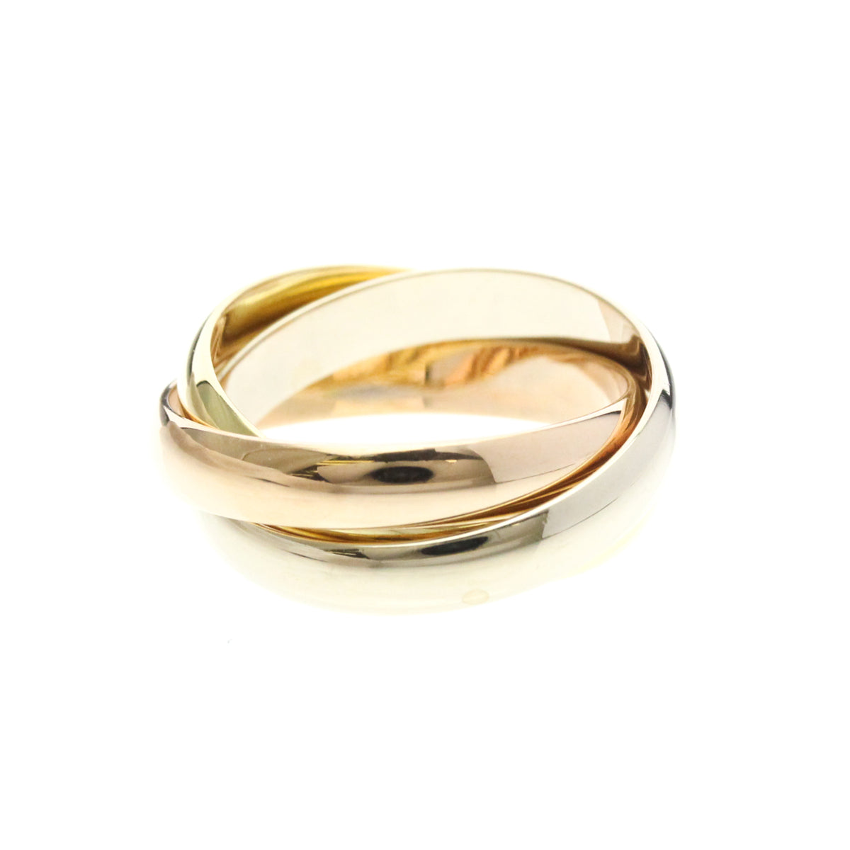 Cartier Trinity 18K Tricolor Gold Gold Gold Ring Jewelry (Pre-Owned)