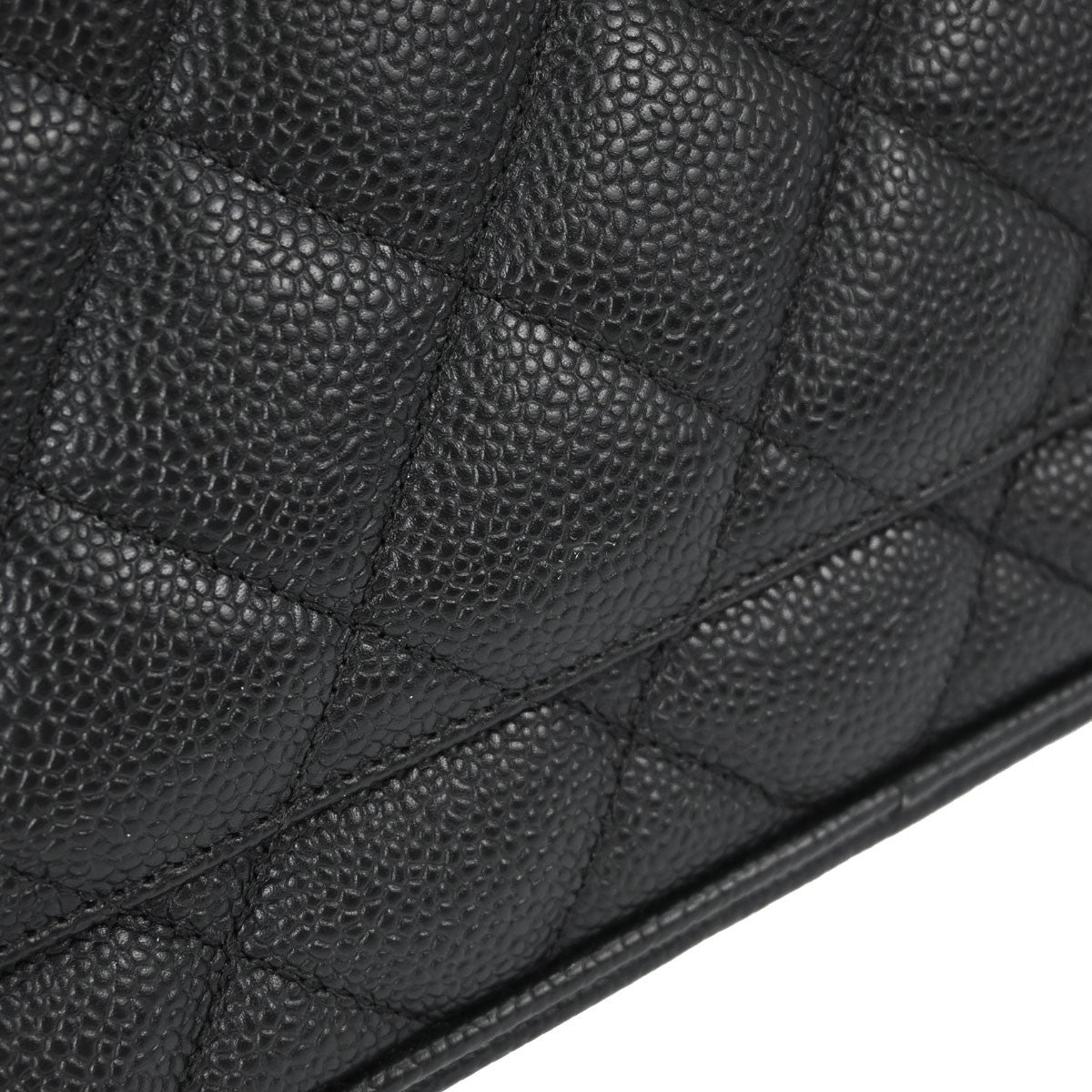 Chanel Medallion Quilted Caviar Black Leather Tote Bag Bag (Pre-Owned)